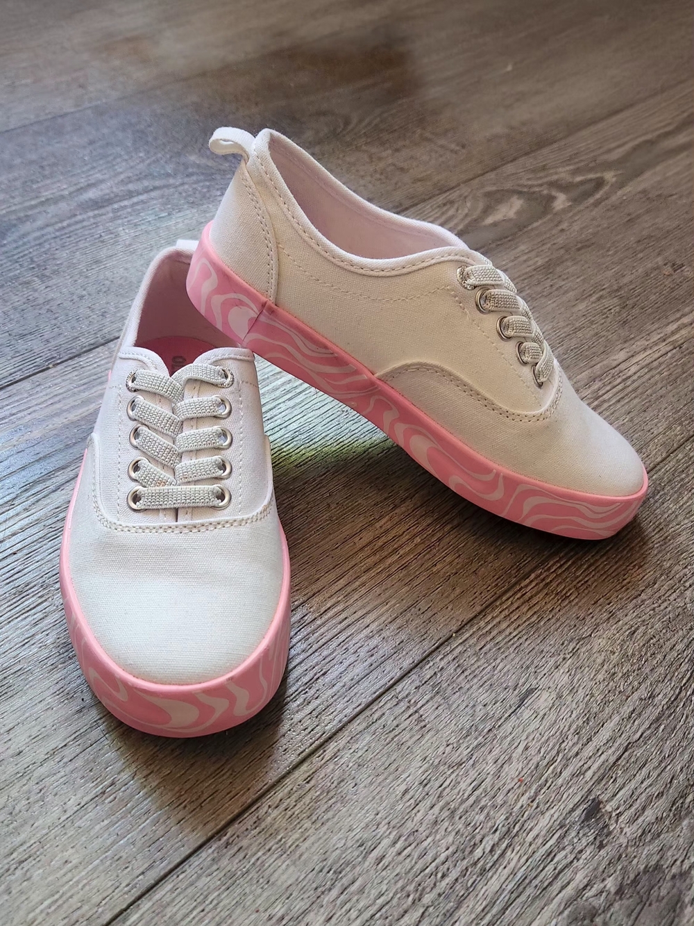 Old Navy Canvas Sneakers with Pink Swirl Sole